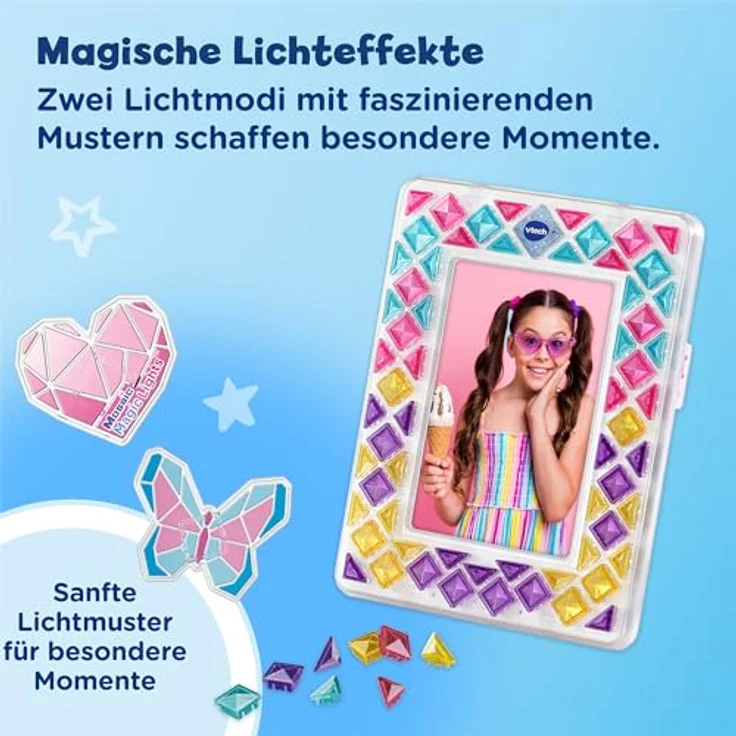 Vtech® Mosaic Magic Lights Bilderrahmen, DIY Mosaikset zur kreativen Fotogestaltung mit buntem Licht – Bild 3