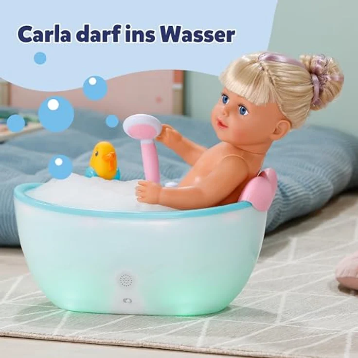 Baby Born Babypuppe Carla 43 cm, bewegliche Puppe mit Haarbürste und frisierten Accessoires, wasserfest – Bild 5