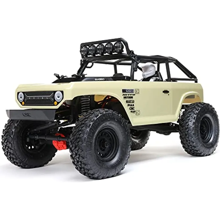 Axial SCX10 II Deadbolt 1:10 4WD RTR Elektro-Brushed Crawler mit robustem C-Profil Chassis, 540er 35T Motor und Spektrum S614 Lenkservo, sand
