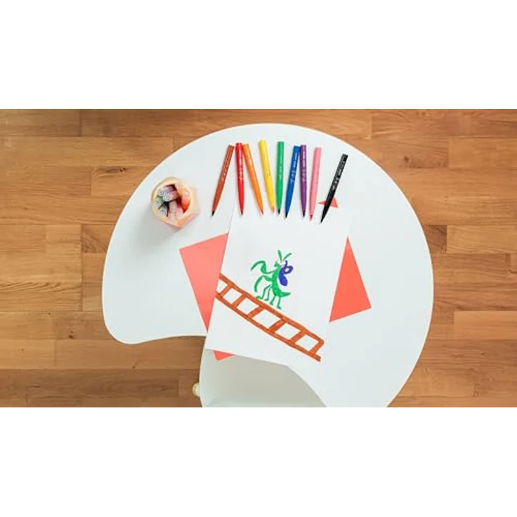 BIC Filzstift Fasermaler mit Pinselspitze, 10 leuchtende Farben für Kids, Visaquarelle – Bild 8