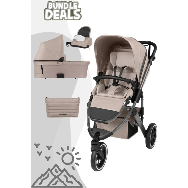 ABC Design Salsa 5 Run Kombikinderwagen inkl. Babywanne, sportlich und komfortabel, farbe: Camel