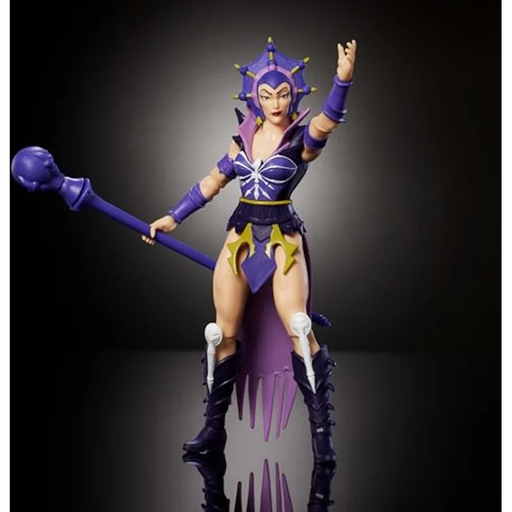 Masters of the Universe Origins Evil-Lyn Actionfigur, ca. 14 cm, detailreiches Design mit Zauberstabzubehörteil, 200X Cartoon-Kollektion, JHJ95 – Bild 3