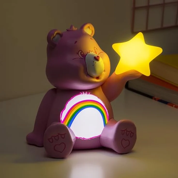 Paladone Die Glücksbärchis Leuchte Jubelbär, batteriebetriebene Dekotischlampe für Kinderzimmer mit sanftem Licht – Bild 5