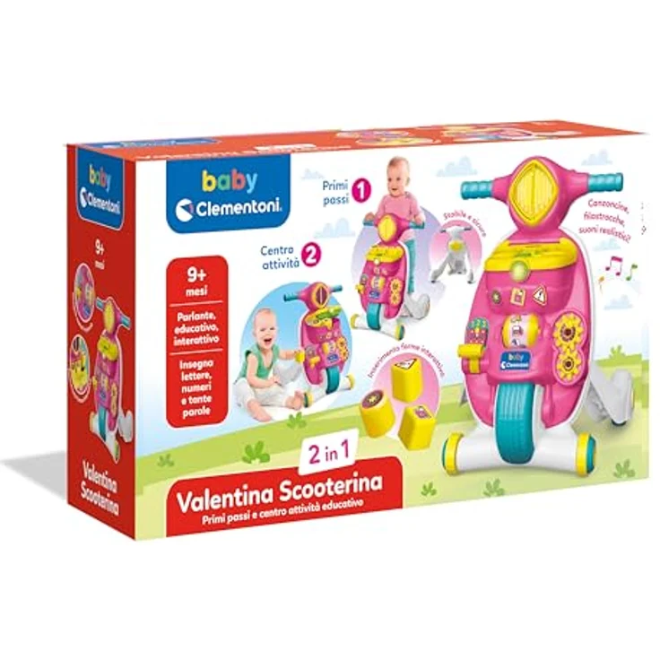 Clementoni Baby Valentina Scooterina Primi Passi 2 in 1 Aufsitzroller, Pink – Bild 2
