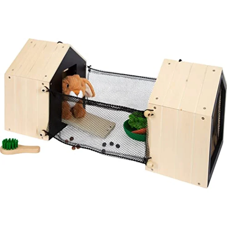 Hasenstall, Spielzeug aus Holz, mit Hase und Zubehör, von Small Foot - Preisvergleich – Bild 4