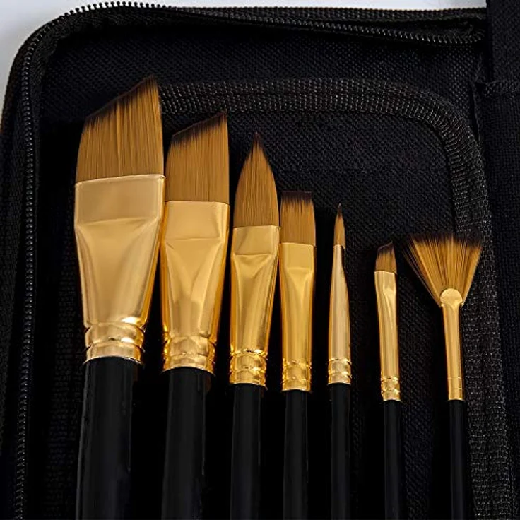 Mont Marte Pinsel Set 15 Stück, Premium Pinsel in edler Pinseltasche für Wasserfarben, Acrylfarben und Ölfarben, ideal für Anfänger und Profis – Bild 4