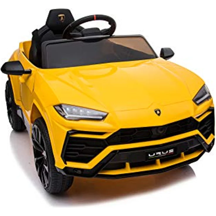 FINOOS Lambo Urus Elektroauto für Kinder, 2 Motoren, 12-V-Batterie, 2,4-GHz-Fernsteuerung (Gelb) – Bild 4