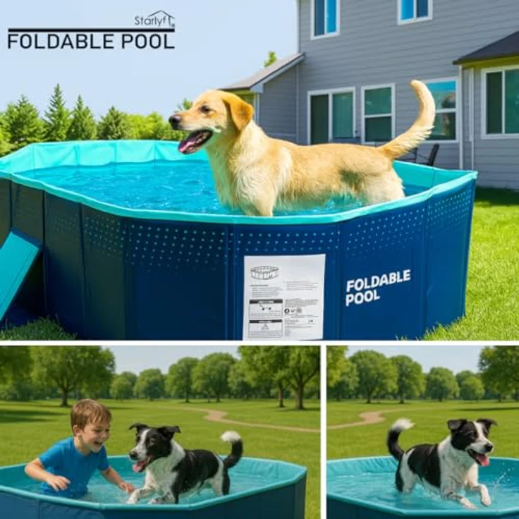 Starlyf Foldable Pool, faltbares Planschbecken in blau, 348/600/1000 Liter, langlebig und robust ohne Aufblasen – Bild 8