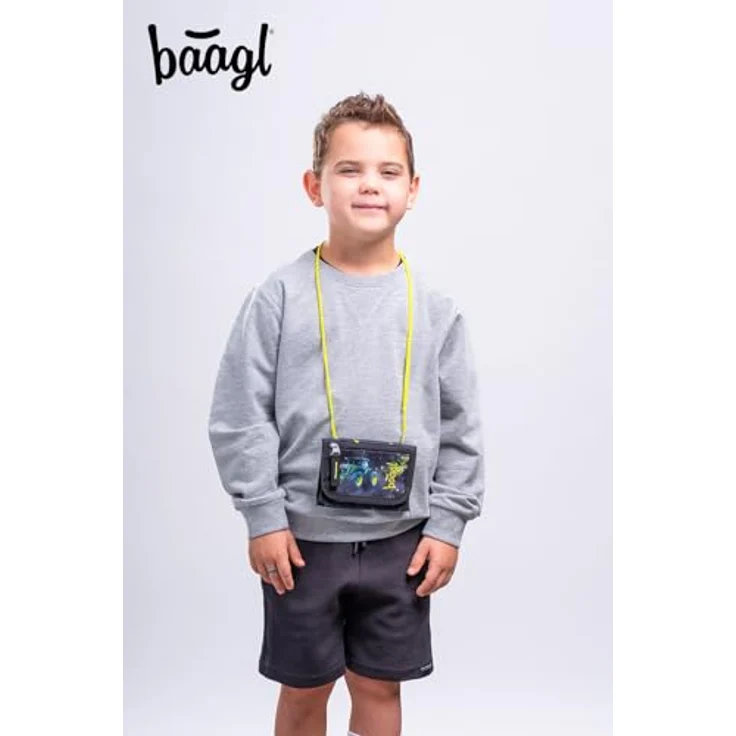 Baagl Brustbeutel Kinder Geldbörse Mini, Traktor, verstellbares Umhängeband, robuste Polyester-Konstruktion – Bild 5