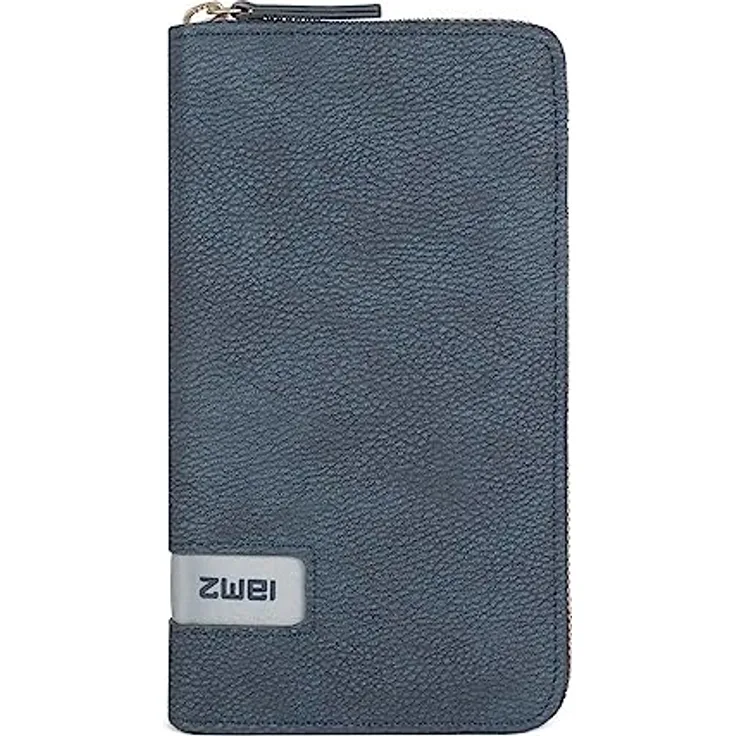zwei Mademoiselle Wallet Damengeldbörse 19 cm, Nubuk-blue (Blau),