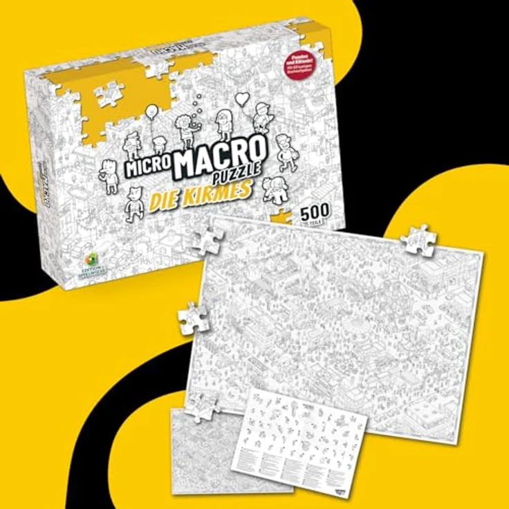 Edition Spielwiese MicroMacro Puzzle, Die Kirmes 500 Teile mit 53 Suchaufgaben für Erwachsene – Bild 5