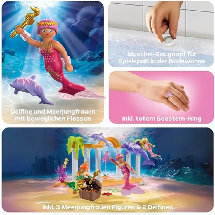 PLAYMOBIL Meerjungfrauen-Schatz mit Delfinen, Unterwasser-Abenteuer Spielzeug für Kinder ab 4 Jahren, 71861 – Bild 4