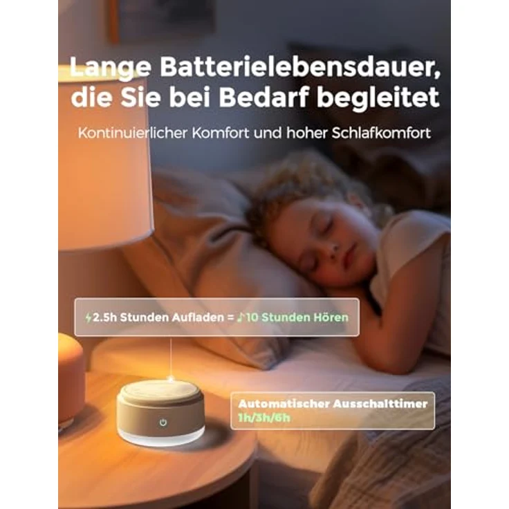 Momcozy Sound Machine für Babys, tragbares weißes Rauschen mit 20 Klängen, Touch-Licht, Schlaf-Timer und Speicherfunktion, perfekt für unterwegs und das Kinderzimmer – Bild 5