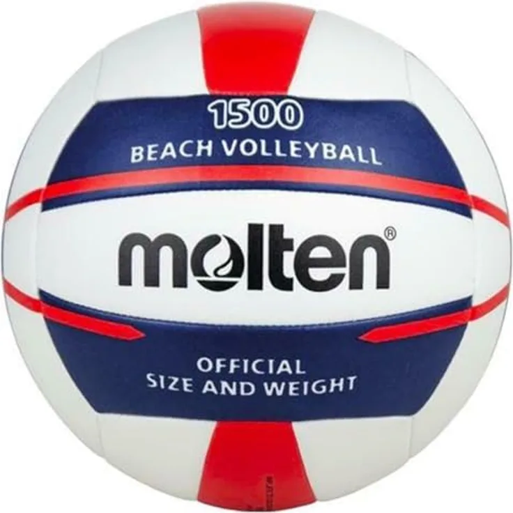 Molten Volleyball-Ball-V5B1500-WN weiß/blau/rot 5, Freizeitball aus weichem Synthetik-Leder, maschinengenäht
