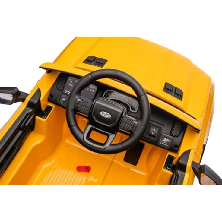 Sun Baby Ford Raptor Kinder Elektroauto, SUV Kinderfahrzeug mit 12V Akku, Fernbedienung, MP3 Sound und LED, gelb, geeignet für 3-6 Jahre – Bild 4