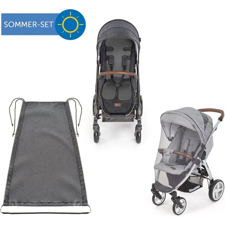 Zamboo Kinderwagen-Sonnenschutzhülle Komfort- und Schutz-Set (3-St), für Buggy mit Sitzauflage Sitzeinlage, Sonnenschutz & Insektenschutz