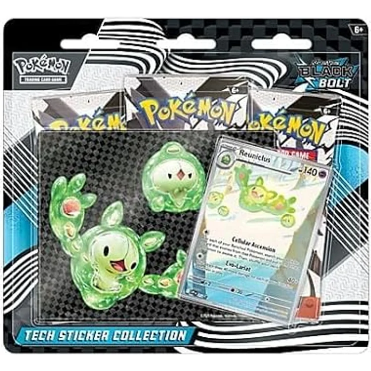 Nintendo Pokémon Black Bolt Reuniclus Tech Sticker Collection, Sammelkarten-Set mit 3 Booster Packs und Promokarte, schwarz – Bild 1