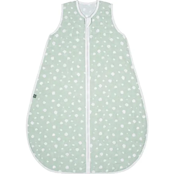 emma & noah Premium Baby Schlafsack Sommer, Bequem & Atmungsaktiv, 100% Bio-Baumwolle, Oeko-TEX Zertifiziert, Flauschig Weich, Bewegungsfreiheit, 0.5 TOG (Punkte Mint, 70 cm)