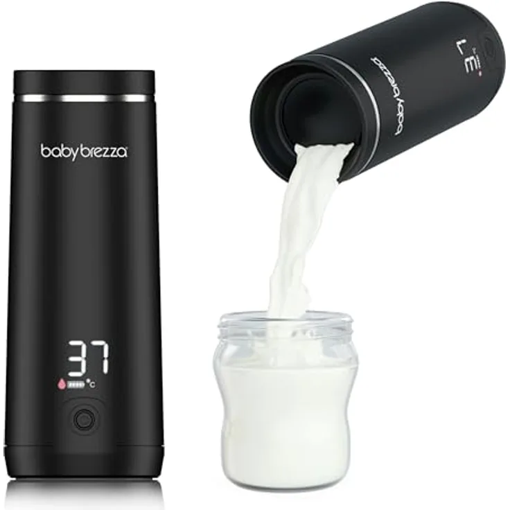 Baby Brezza SuperFast Portable Warmer, Tragbarer Muttermilch- & Wasserwärmer mit 4 Temperaturstufen, USB-C, gleichmäßige Erwärmung durch Sensor-Technologie, Edelstahl