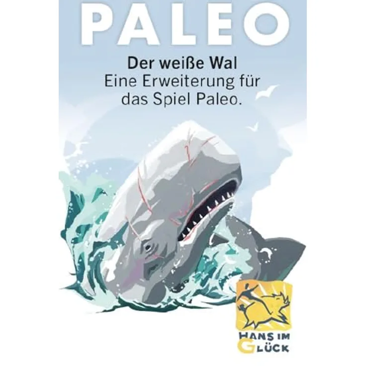 Hans im Glück Paleo Erweiterung Der weiße Wal HIGD1025, Familienspiel Strategiespiel für 2-4 Personen, ab 10 Jahren, kooperatives Abenteuer mit 16 Karten