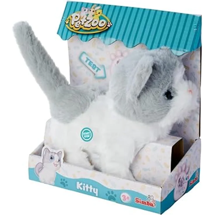 SIMBA TOYs PetZoo Kitty, Funktionsplüsch von ca. 19 cm, nicht für Kinder unter 3 Jahren geeignet – Bild 3