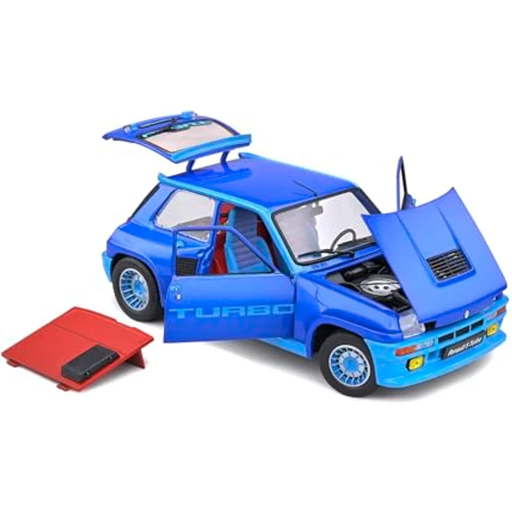 Solido Modellauto Renault 5 Turbo, Maßstab 1:18, blau, Die-cast mit Fensterkarton und Kunststoffsockel – Bild 2