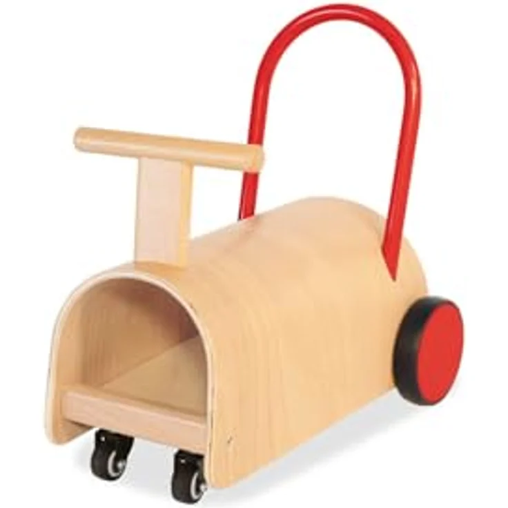 PINOLINO Enzo Kinder Lauflernwagen und Rutschauto, Holz, Natur/Rot, German Design Award Gewinner 2025 – Bild 1