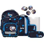 ergobag pack Set, ergonomischer Schulrucksack 6-teilig, höhenverstellbar, wasserdicht, individuell gestaltbar, für 1. Klasse Jungs und Mädchen