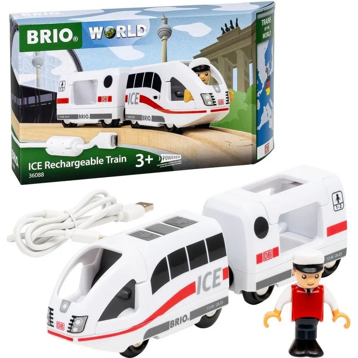 BRIO® Spielzeug-Zug BRIO® WORLD, ICE Batterie Zug - Hochgeschwindigkeitszug mit Akku, Teil der Trains of the World Serie