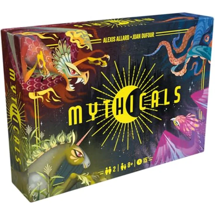 Repos Production Mythicals, Familienspiel für 2 Spieler, ab 8 Jahren, strategisches Duell mit Fabelwesen, Spielzeit 15 Minuten, Deutsch