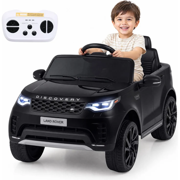 KOMFOTTEU Kinder Elektroauto, 12V Kinderfahrzeug mit Fernbedienung, 2 Geschwindigkeitsstufen, USB-Anschluss und integrierter Musik, offiziell lizenziert von Land Rover