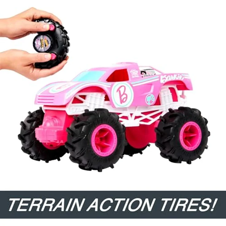 Hot Wheels RC Barbie Monster Truck, ferngesteuertes Spielzeugfahrzeug im Maßstab 1:24 mit coolen Stunt-Tricks und Riesenreifen – Bild 4