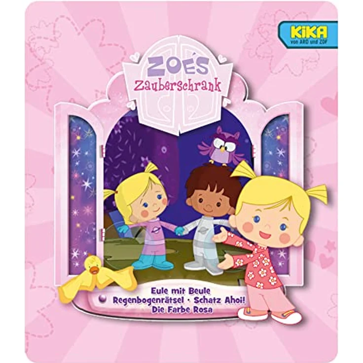 tonies Hörfiguren für Toniebox, Zoés Zauberschrank – Eule/Regenbogenrätsel/Schatz AHOI/Farbe Rosa, Hörspiel für Kinder ab 3 Jahren, Spielzeit ca. 46 Minuten – Bild 4