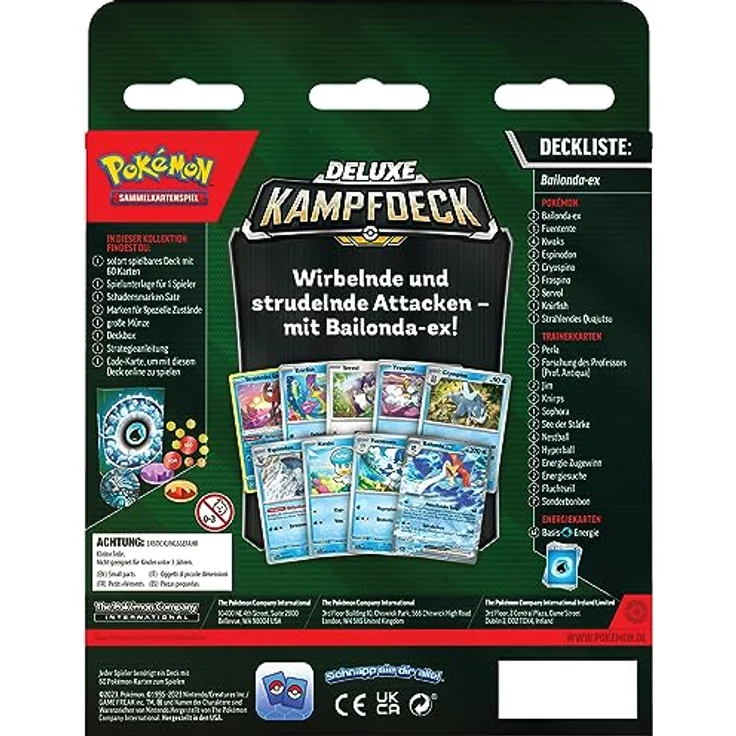 The Pokemon Company Pokémon Deluxe-Kampfdeck Bailonda-ex, strategisches Sammelkartenspiel für Anfänger und Fortgeschrittene – Bild 4