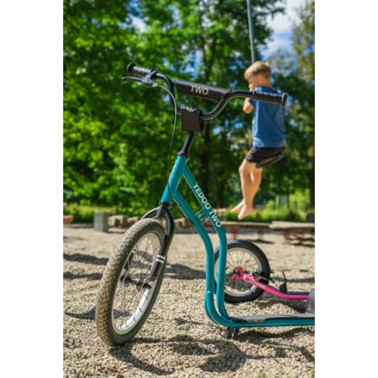 Yedoo Two Kinder Tretroller, höhenverstellbar mit Luftreifen 16/12, für Kinder ab 6 Jahren, blau – Bild 8