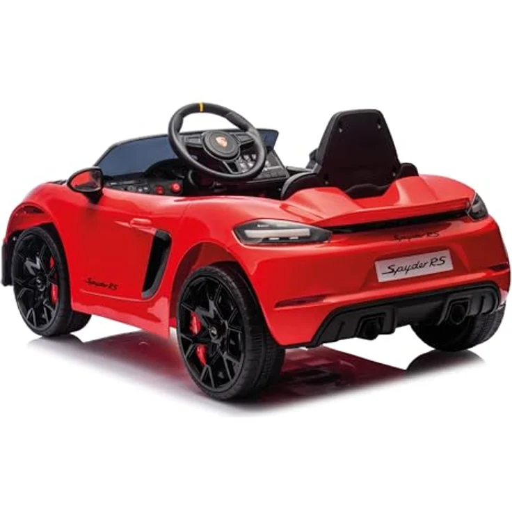 Injusa Porsche Spyder 12V Elektroauto für Kinder ab 3 Jahren, Luxuskinderauto in Rot mit Licht & Sound – Bild 5