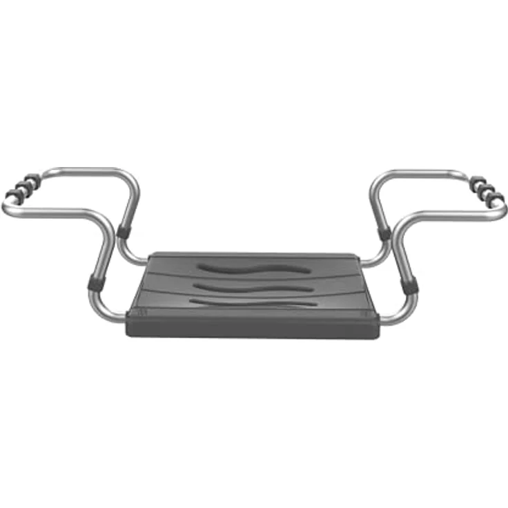 MSV Badewanneneinhängesitz, ausziehbar 50-70 cm, belastbar bis 150 kg, Sitzfläche 36 x 26 cm, Aluminiumgestell, schwarz – Bild 3