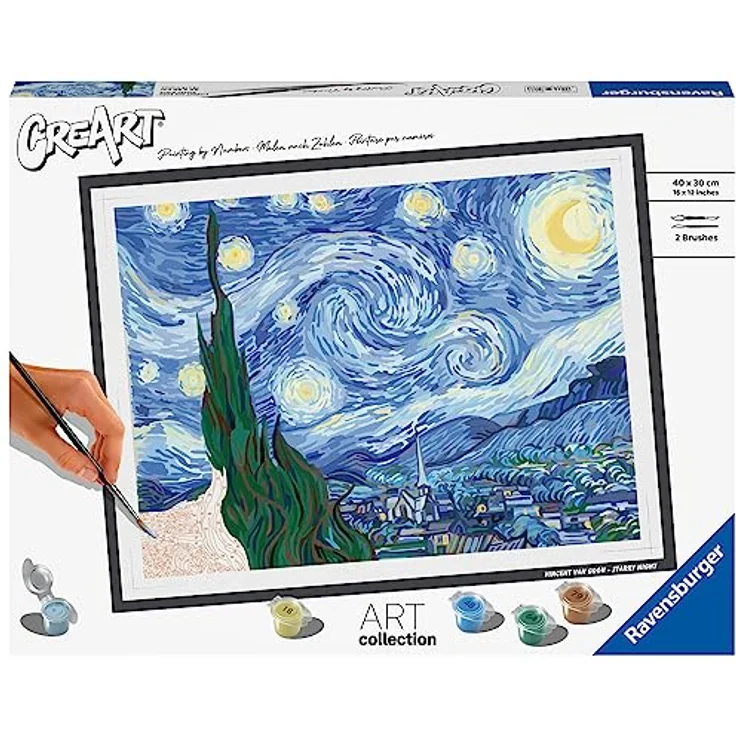 Ravensburger CreArt - Malen nach Zahlen 23518 ART Collection: Starry Night (Van Gogh) ab 14 Jahren – Bild 1