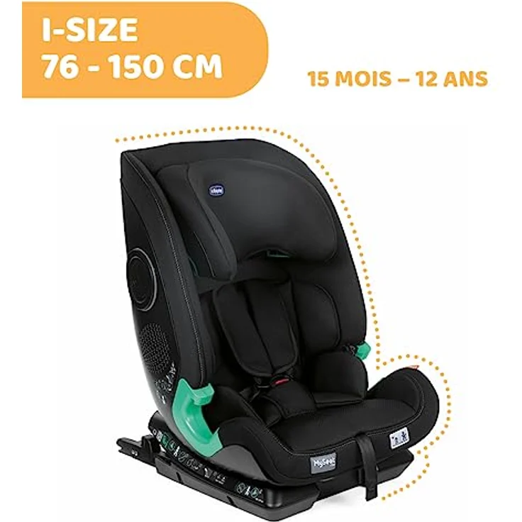 MySeat, Autositz, Einfach zu Installieren mit Isofix-System, Verwendung mit Integrierten Gurten mit Autogurten, Liegend, Höhenverstellbar, ECE R 129/03 - L Size Zugelassen, 76-150cm, ab 15 Monaten – Bild 4
