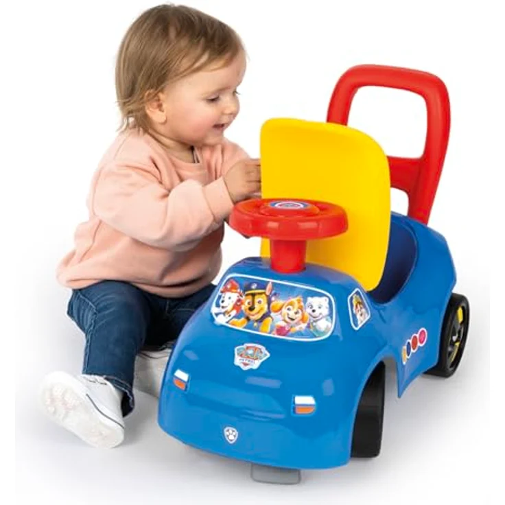 Smoby Paw Patrol Rutscherfahrzeug mit Hupenlenkrad, Rückenstütze, Staufach und Kippschutz für Kinder ab 10 Monaten – Bild 3