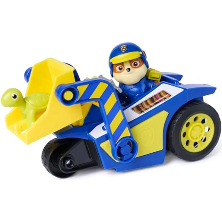 Paw Patrol PAW Search & Rescue Vehicle Rubble, Rückziehfahrzeug-Set mit 15 cm Rubble Bulldozer und 2 Figuren, geeignet ab 3 Jahren