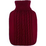 Hugo Frosch Wärmflasche - Wärmflasche Klassik 1,8 l mit Strickbezug anthrazit, Made in Germany - Elegant gestaltete Wärmflasche mit XL-Haltelasche