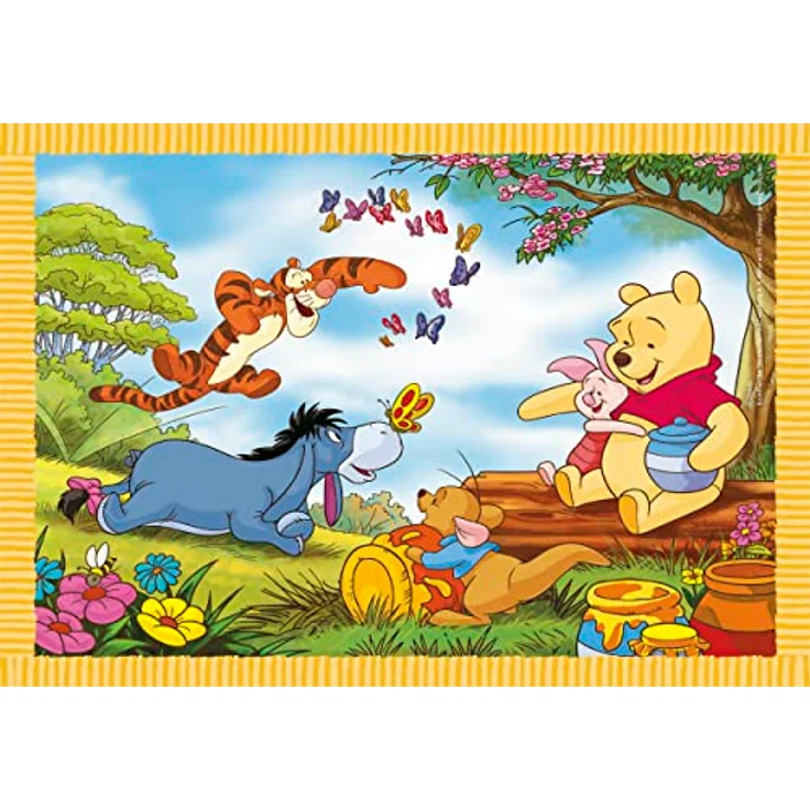 Clementoni 21514 Supercolor Puzzle 4 In 1 - Disney Winnie The Pooh - Buntes Kinderpuzzle mit besonderer Leuchtkraft, 12,16,20,24 Teile Ab 3 Jahren – Bild 2