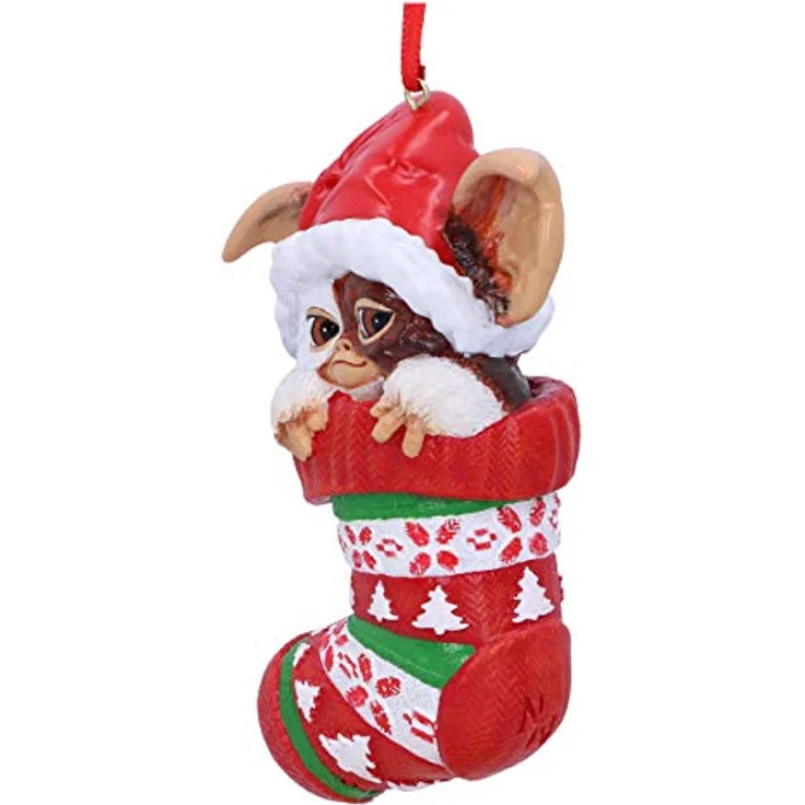 Nemesis Now Gremlins Christbaumanhänger Gizmo in Stocking, 12 cm Sammelfigur – Bild 2