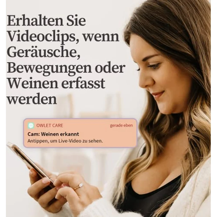 OWLET Cam 2 - Babyphone mit Kamera und App - mobiles Videobabyphone mit Weinen- und Bewegungsmeldungen - für sichere, verschlüsselte HD-Videos - mit Smartphone abrufbar, Salbeigrün – Bild 6