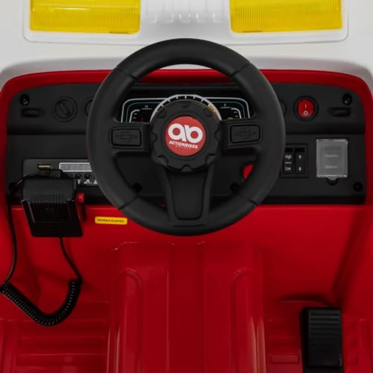 Actionbikes Motors Kinder-Feuerwehrauto LF112, Elektrofahrzeug mit 2,4 GHz Fernbedienung, Einsatzlicht, Sirene und Wasserspritze, geeignet für Kinder ab 3 Jahren – Bild 8