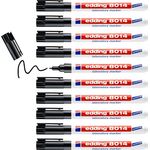 edding 8014 Labormarker, Schwarz, Rundspitze 1 mm, für glatte und transparente Oberflächen, wasserfest und hitzebeständig