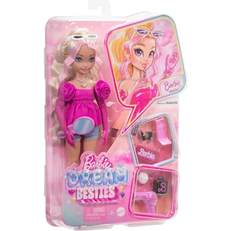 Barbie Anziehpuppe Barbie Dream Besties, Malibu - Modepuppe mit 11 verschiedenen Beauty-Accessoires, blonde gewellte Haare - Preisvergleich – Bild 6
