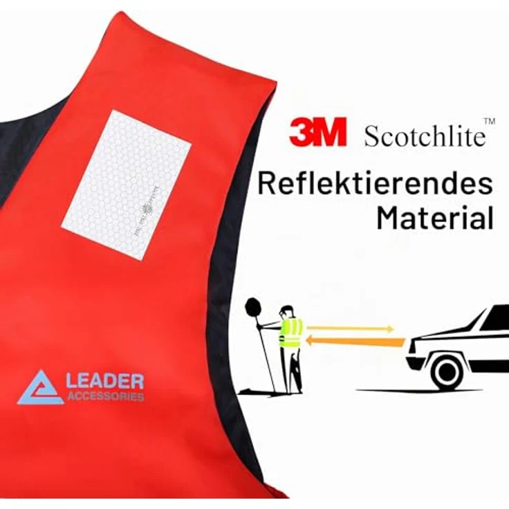Leader International Schwimmhilfe Erwachsene, Feststoffweste mit 40N Auftrieb, Größe S (Rot, 30-50kg) – Bild 3