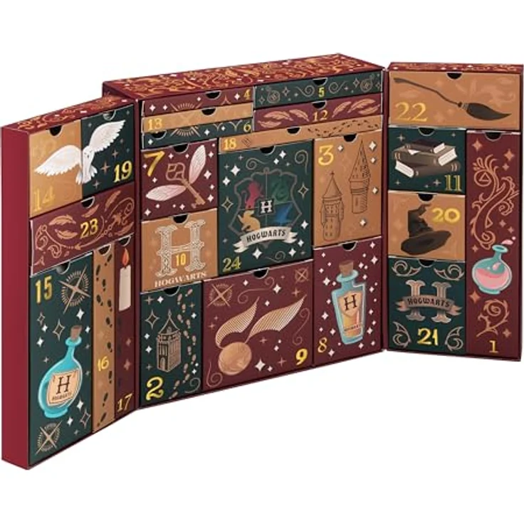 Paladone Harry Potter Hogwarts 24-Tage-Premium-Adventskalender – offiziell lizenzierte Weihnachtsgeschenke & saisonale Dekoration, magische Sammlerstücke, inklusive Harry-Potter-Symbollicht - Plastikfreie Verpackung – Bild 4